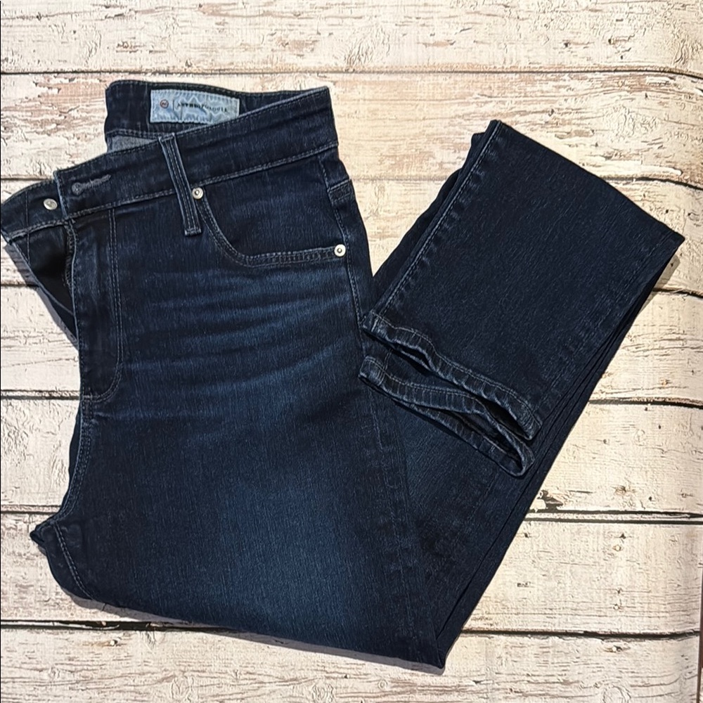 Anthropologie Dark Blue Straight Leg Jeans